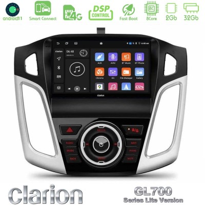 Clarion GL700 Lite Series 8Core Android11 2+32GB Ford Focus 2012-2018 Navigation Multimedia Tablet 9" Με Carplay & Android Auto