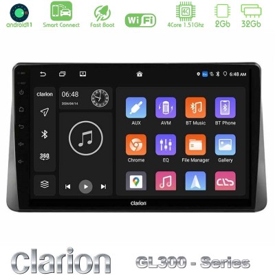 Clarion GL300 Series 4Core Android11 2+32GB Ford Focus 2019- Navigation Multimedia Tablet 9" Με Carplay & Android Auto