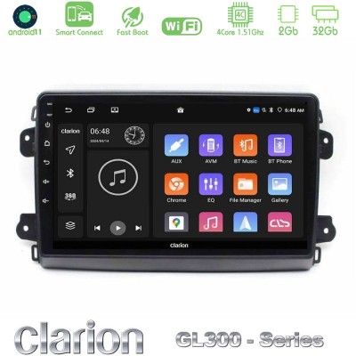 Clarion GL300 Series 4Core Android11 2+32GB Citroen/Fiat/Opel Navigation Multimedia Tablet 9" Με Carplay & Android Auto