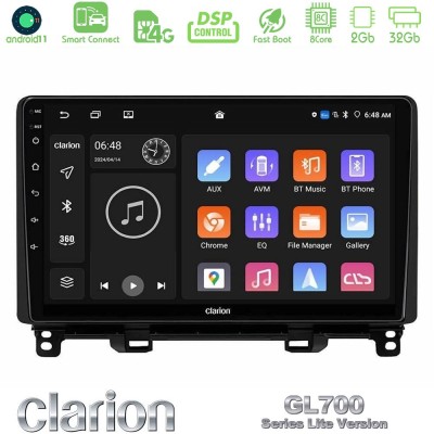 Clarion GL700 Lite Series 8Core Android11 2+32GB Honda Jazz 2021-2025 Navigation Multimedia Tablet 9" Με Carplay & Android Auto