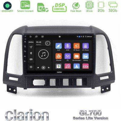 Clarion GL700 Lite Series 8Core Android11 2+32GB Hyundai Santa Fe 2006-2013 Navigation Multimedia Tablet 9" Με Carplay & Android