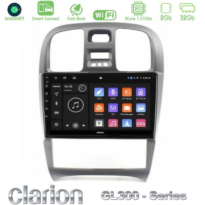 Clarion GL300 Series 4Core Android11 2+32GB Hyundai Sonata 2001-2005 Navigation Multimedia Tablet 9" Με Carplay & Android Auto