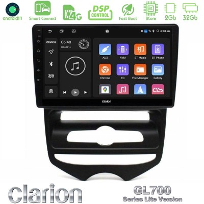 Clarion GL700 Lite Series 8Core Android11 2+32GB Hyundai ix20 2010-2020 (MANUAL A/C) Navigation Multimedia Tablet 10" Με Carplay