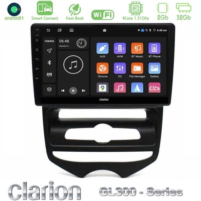 Clarion GL300 Series 4Core Android11 2+32GB Hyundai ix20 2010-2020 (MANUAL A/C) Navigation Multimedia Tablet 10" Με Carplay & An