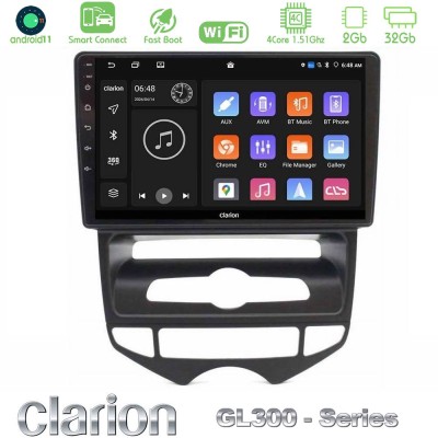 Clarion GL300 Series 4Core Android11 2+32GB Hyundai ix20 2010-2020 (AUTO A/C) Navigation Multimedia Tablet 10" Με Carplay & Andr