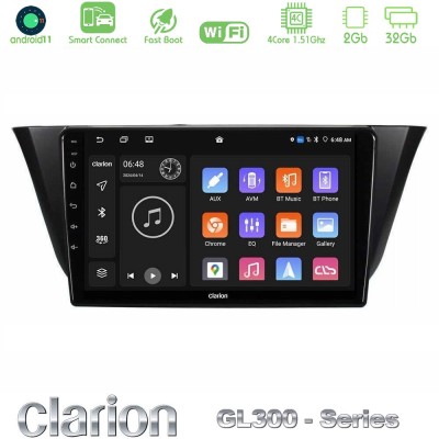 Clarion GL300 Series 4Core Android11 2+32GB Iveco Daily 2014-2025 Navigation Multimedia Tablet 9" Με Carplay & Android Auto