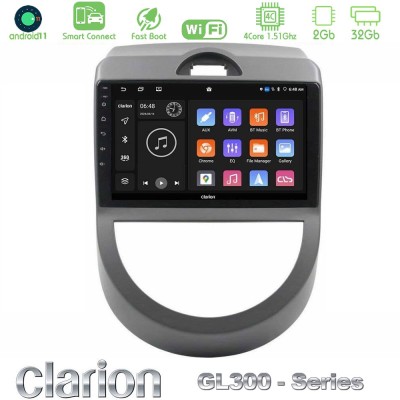 Clarion GL300 Series 4Core Android11 2+32GB Kia Soul 2009-2011 Navigation Multimedia Tablet 9" Με Carplay & Android Auto