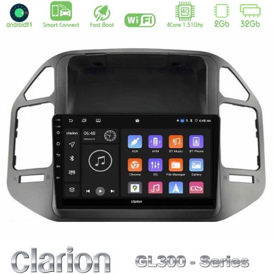 Clarion GL300 Series 4Core Android11 2+32GB Mitsubishi Pajero 2002-2006 Navigation Multimedia Tablet 9" Με Carplay & Android Aut