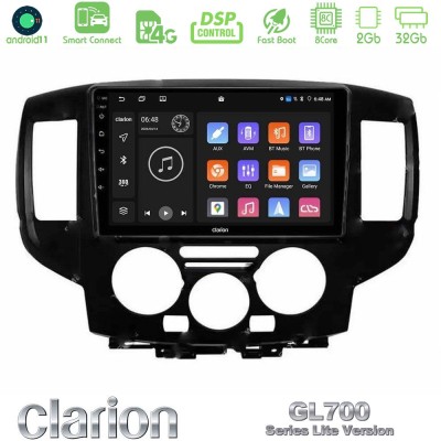 Clarion GL700 Lite Series 8Core Android11 2+32GB Nissan NV200 2009 – 2019 Navigation Multimedia Tablet 9" Με Carplay & Android A