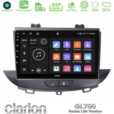 Clarion GL700 Lite Series 8Core Android11 2+32GB Opel Grandland/Crossland X Navigation Multimedia Tablet 9" Με Carplay & Android