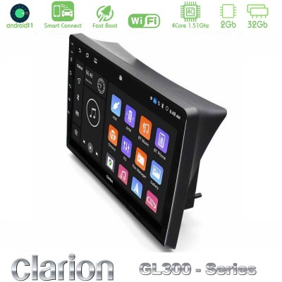Clarion GL300 Series 4Core Android11 2+32GB Opel Vivaro/Renault Trafic/Nissan Primastar Navigation Multimedia Tablet 10" Με Carp