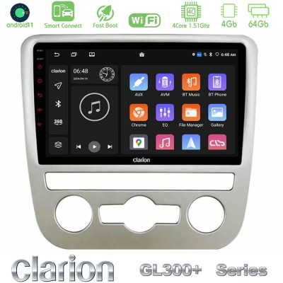 Clarion GL300+ Series 4Core Android11 4+64GB VW Scirocco 2008 – 2014 Navigation Multimedia Tablet 9"