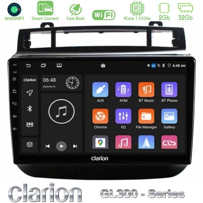 Clarion GL300 Series 4Core Android11 2+32GB VW Touareg 2011-2018 Navigation Multimedia Tablet 9" Με Carplay & Android Auto