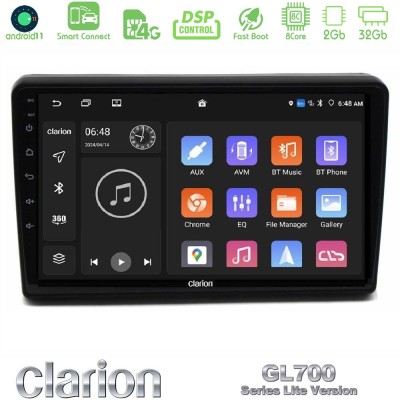 Clarion GL700 Lite Series 8Core Android11 2+32GB Citroen C5 2008-2019 Navigation Multimedia Tablet 10" Με Carplay & Android Auto