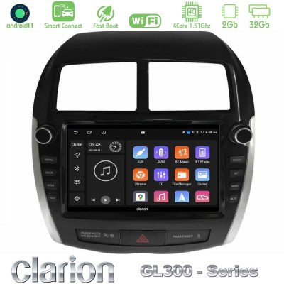 Clarion GL300 Series 4Core Android11 2+32GB Mitsubishi ASX 2013-2018 Navigation Multimedia Tablet 9" Με Carplay & Android Auto (