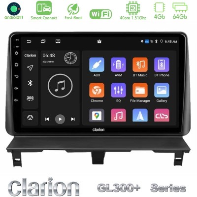 Clarion GL300+ Series 4Core Android11 4+64GB Peugeot Partner / Citroën Berlingo 2002-2008 Navigation Multimedia Tablet 9"