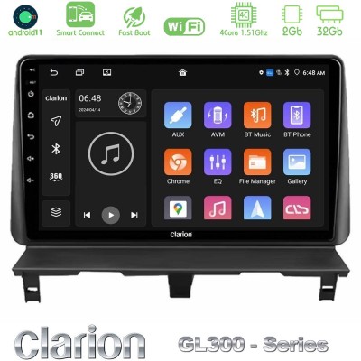 Clarion GL300 Series 4Core Android11 2+32GB Peugeot Partner / Citroën Berlingo 2002-2008 Navigation Multimedia Tablet 9" Με Carp