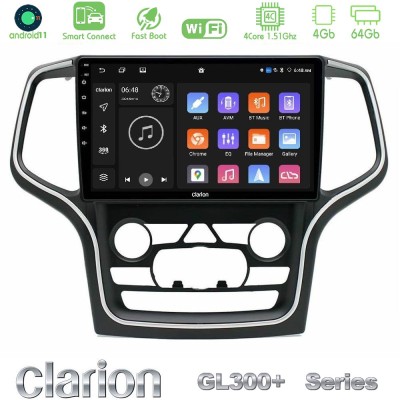 Clarion GL300+ Series 4Core Android11 4+64GB Jeep Grand Cherokee 2014-2020 Navigation Multimedia Tablet 10"