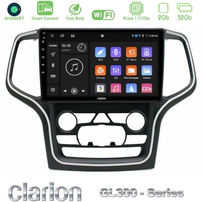 Clarion GL300 Series 4Core Android11 2+32GB Jeep Grand Cherokee 2014-2020 Navigation Multimedia Tablet 10" Με Carplay & Android 