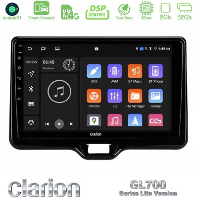 Clarion GL700 Lite Series 8Core Android11 2+32GB Toyota Yaris Cross RHD 2020- (Low Version) Navigation Multimedia Tablet 9" Με C