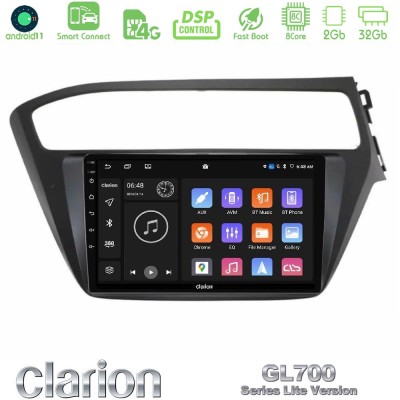 Clarion GL700 Lite Series 8Core Android11 2+32GB Hyundai i20 2018-2020 RHD Navigation Multimedia Tablet 9" Με Carplay & Android 
