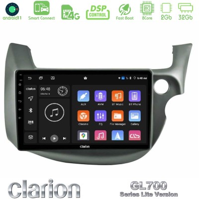 Clarion GL700 Lite Series 8Core Android11 2+32GB Honda Jazz (Fit) 2009-2013 RHD Navigation Multimedia Tablet 10" Με Carplay & An