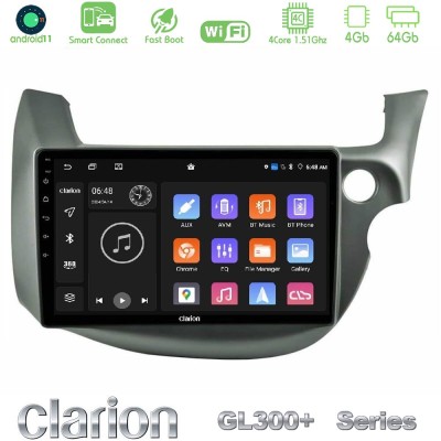 Clarion GL300+ Series 4Core Android11 4+64GB Honda Jazz (Fit) 2009-2013 RHD Navigation Multimedia Tablet 10"