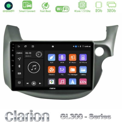 Clarion GL300 Series 4Core Android11 2+32GB Honda Jazz (Fit) 2009-2013 RHD Navigation Multimedia Tablet 10" Με Carplay & Android