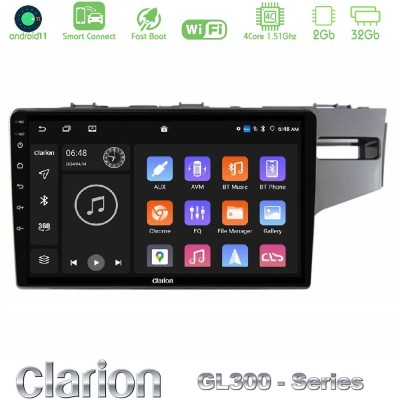 Clarion GL300 Series 4Core Android11 2+32GB Honda Jazz 2013-2020 RHD Navigation Multimedia Tablet 9" Με Carplay & Android Auto