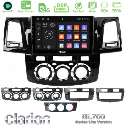 Clarion GL700 Lite Series 8Core Android11 2+32GB Toyota Hilux 2007-2016 Navigation Multimedia Tablet 9" Με Carplay & Android Aut