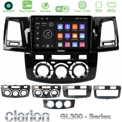 Clarion GL300 Series 4Core Android11 2+32GB Toyota Hilux 2007-2016 Navigation Multimedia Tablet 9" Με Carplay & Android Auto