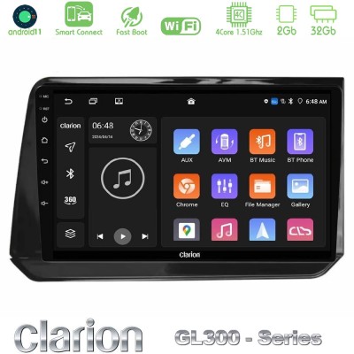 Clarion GL300 Series 4Core Android11 2+32GB Nissan Note 2021-2026 RHD Navigation Multimedia Tablet 10" Με Carplay & Android Auto