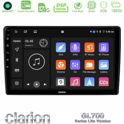 Clarion GL700 Lite Series 8Core Android11 6+128GB Navigation Multimedia Tablet 10" Με Carplay & Android Auto