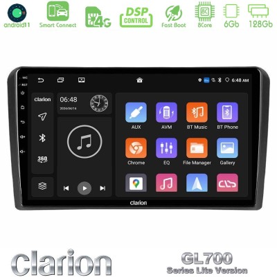 Clarion GL700 Lite Series 8Core Android11 6+128GB Audi A3 8P Navigation Multimedia Tablet 9" Με Carplay & Android Auto