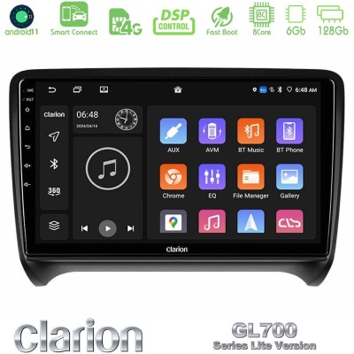 Clarion GL700 Lite Series 8Core Android11 6+128GB Audi TT B7 Navigation Multimedia Tablet 9" Με Carplay & Android Auto