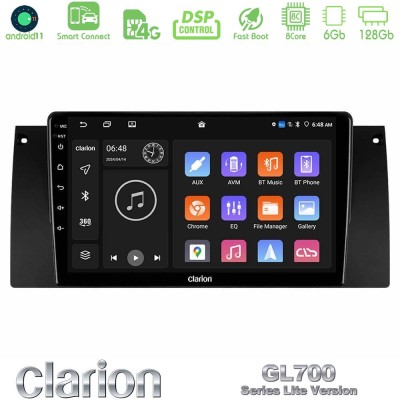 Clarion GL700 Lite Series 8Core Android11 6+128GB BMW 5 Series (E39) / X5 (E53) Navigation Multimedia Tablet 9" Με Carplay & And