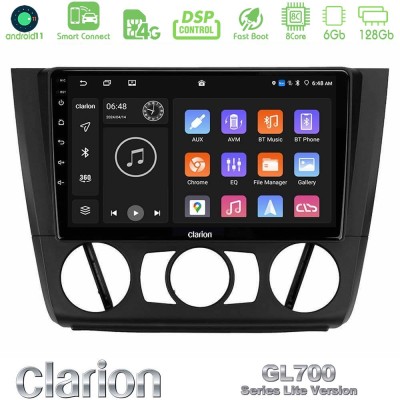 Clarion GL700 Lite Series 8Core Android11 6+128GB BMW 1Series E81/E82/E87/E88 (MANUAL A/C) Navigation Multimedia Tablet 9" Με Ca