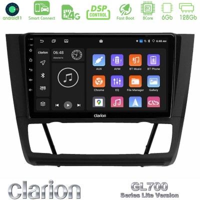 Clarion GL700 Lite Series 8Core Android11 6+128GB BMW 1Series E81/E82/E87/E88 (AUTO A/C) Navigation Multimedia Tablet 9" Με Carp