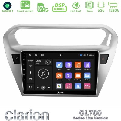Clarion GL700 Lite Series 8Core Android11 6+128GB Citroen C-Elysee / Peugeot 301 Navigation Multimedia Tablet 9" Με Carplay & An