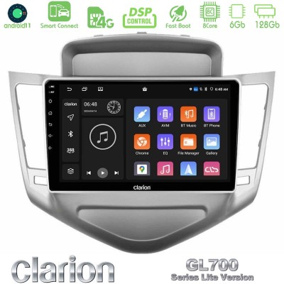Clarion GL700 Lite Series 8Core Android11 6+128GB Chevrolet Cruze 2009-2012 Navigation Multimedia Tablet 9" Με Carplay & Android