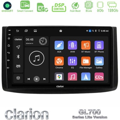 Clarion GL700 Lite Series 8Core Android11 6+128GB Chevrolet Aveo 2006-2010 Navigation Multimedia Tablet 9" Με Carplay & Android 