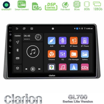 Clarion GL700 Lite Series 8Core Android11 6+128GB Dacia Duster 2019- Navigation Multimedia Tablet 10" Με Carplay & Android Auto