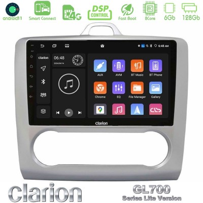 Clarion GL700 Lite Series 8Core Android11 6+128GB Ford Focus Auto AC Navigation Multimedia Tablet 9" Με Carplay & Android Auto