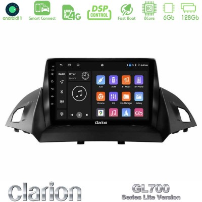 Clarion GL700 Lite Series 8Core Android11 6+128GB Ford C-Max/Kuga Navigation Multimedia Tablet 9" Με Carplay & Android Auto