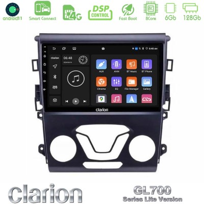 Clarion GL700 Lite Series 8Core Android11 6+128GB Ford Mondeo 2014-2017 Navigation Multimedia Tablet 9" Με Carplay & Android Aut