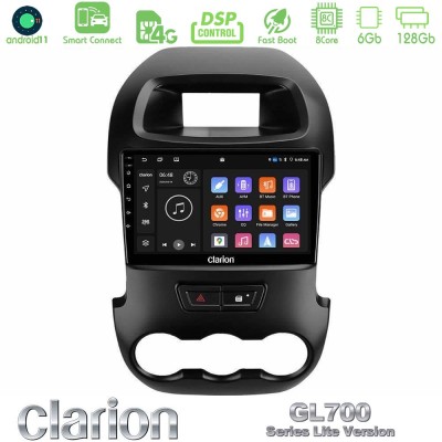 Clarion GL700 Lite Series 8Core Android11 6+128GB Ford Ranger 2012-2016 Navigation Multimedia Tablet 9" Με Carplay & Android Aut