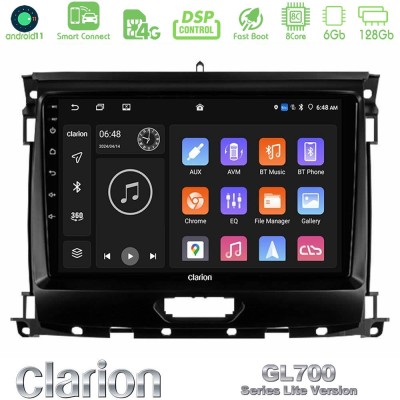 Clarion GL700 Lite Series 8Core Android11 6+128GB Ford Ranger 2017-2022 Navigation Multimedia Tablet 9" Με Carplay & Android Aut