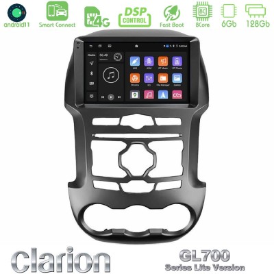 Clarion GL700 Lite Series 8Core Android11 6+128GB Ford Ranger 2012-2016 Navigation Multimedia Tablet 9" Με Carplay & Android Aut