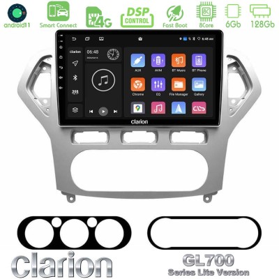 Clarion GL700 Lite Series 8Core Android11 6+128GB Ford Mondeo 2007-2010 AUTO A/C Navigation Multimedia Tablet 10" Με Carplay & A