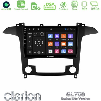 Clarion GL700 Lite Series 8Core Android11 6+128GB Ford S-Max 2006-2012 Navigation Multimedia Tablet 9" Με Carplay & Android Auto